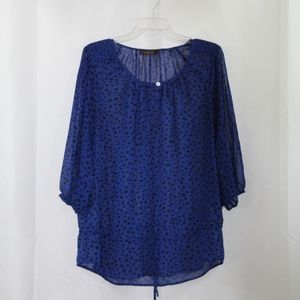 The Limited Polka Dot Blouse with drawstring waist